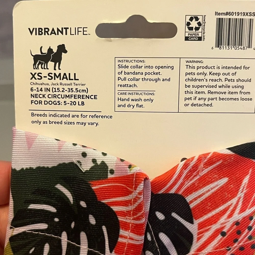 Pet Bandanna- Floral and Water Design XS